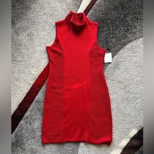 calvin klein red sweater dress Calvin Klein red zip front sweater dress NWT
